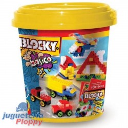 01-0611 Blocky Balde 3 200 Piezas Con Techos Plasticos