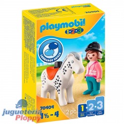 70404 1.2.3 Jinete Con Caballo Playmobil