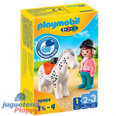 70404 1.2.3 Jinete Con Caballo Playmobil