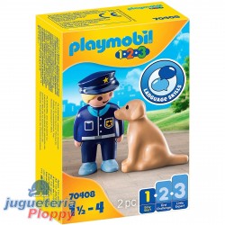 70408 1.2.3 Policía Con Perro Playmobil