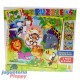 24 Animalitos En El Mundo X 4 Puzzles De 9 A 12 Piezas