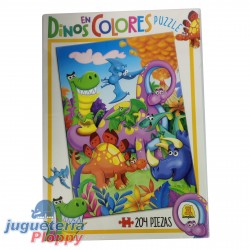 286 Puzzle Dino En Colores 204 Piezas