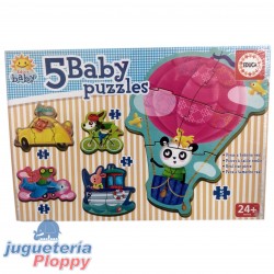 18028 5 Baby Puzzles Animales Al Volante