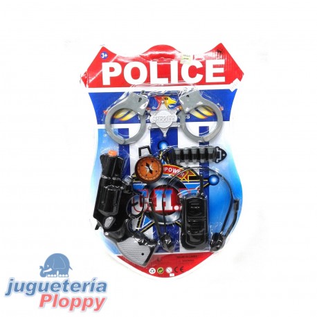 Ba-02126 Set De Policia Revolver/Esposas En Blister