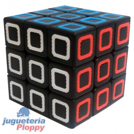 56050 20009 Cubo Magico Negro Con Cuadrados 3 Capas 6.5X6.5 Cm