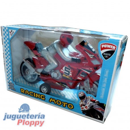 Moto Pistera Carrera 23 Cm Con Piloto Friccion Hwa769222 Caja Visor