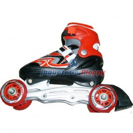Rollers 4 Ruedas Intercambiable Red/Blue