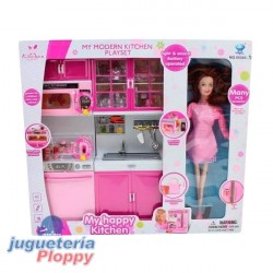 5215 Muebles De Cocina Para Muñecas A Pila Sonidos Reales Incluye Muñeca Tipo Barbie