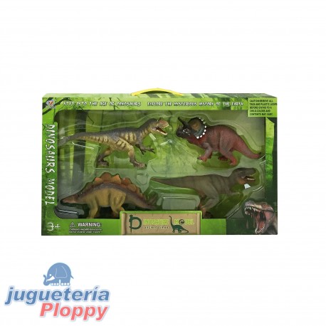 5252 Set De 4 Dinosaurios Grandes En Caja Visor
