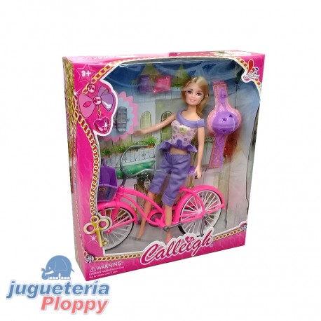 5208 Muñeca Tipo Barbie Con Bicicleta Y Acc Caja