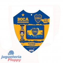 Fbj06616 Set Del Hincha: Reloj Y Billetera Boca Juniors