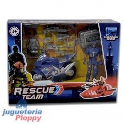 Set De Emergencia Policia Muñeco + Vehiculo Con Accesorios Hwa1192571