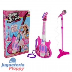 Guitarra Musical Tipo Rock Con Microfono De Pie A Pilas En Caja Hwa883892