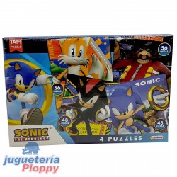 Snc01211 4 Puzzles 2X48 2X56 Piezas 16X20 Cm Sonic