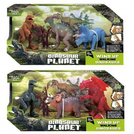 Rs002-1/2 Set De 3 Dinosaurios Chicos T-Rex Con Triceratops Y Parasaurolophus