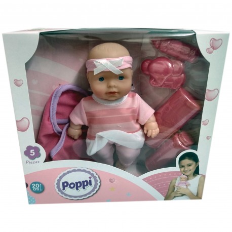 8830 Poppi Bebe Cambio De Ropa 20 Cm Cuerpo Duro 26X6X23 Cm