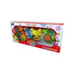 Set De Sonajeros X 4 Piezas Infantil Didactico Hwa813645 Caja Visor