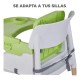 Okbb0290 Silla Booster De Comer Plegable Verde Y Blanco