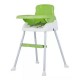 Okbb0216 Silla De Comer Plegable 3 En 1 - Verde Y Blanco