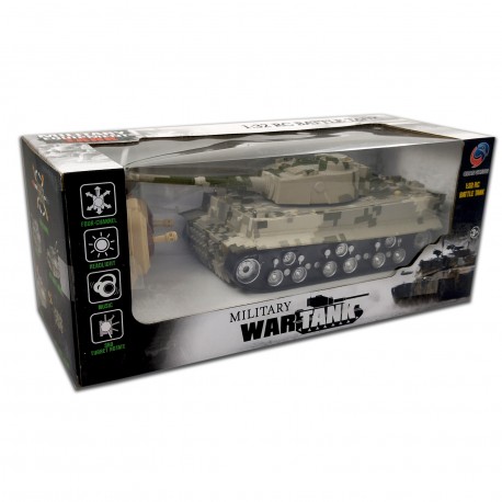 369-1/2 Military War Tank Tanque Radio Control Pilas 4 Funciones