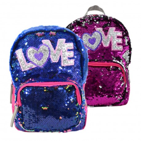 51466 Mochila Chica Sequins Con Estrella Backup Fun