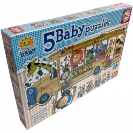 18026 5 Baby Puzzles Schoolbus