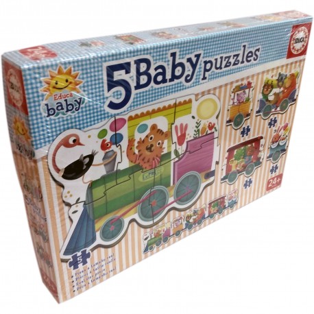 18027 5 Baby Puzzles Tren De Los Animales