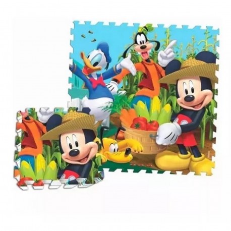 Dch07627 Piso De Goma 9 Piezas Mickey 31X31 Cm Club House