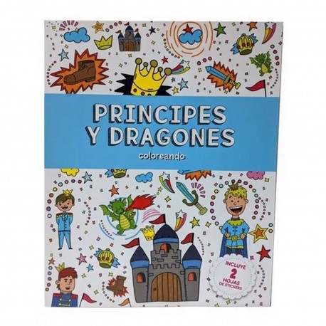 2035 Coloreando Principes Y Dragones Con Stickers