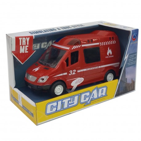 Bl3634 Camioneta Bomberos Luz Y Sonido 20.2X11,9X8.5 Cm