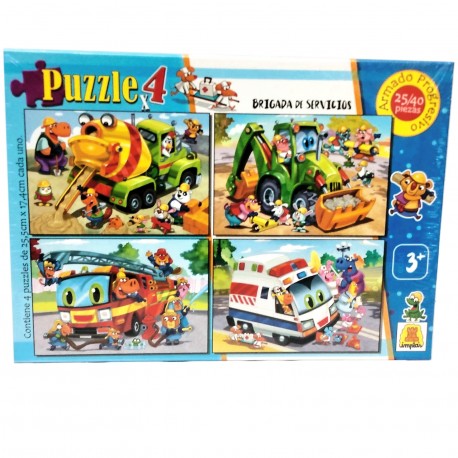 23 Brigada De Servicio 4 Puzzles De 25/40 Piezas
