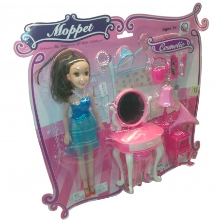Ab-01775 Muñeca Con Accesorios X 9 Piezas