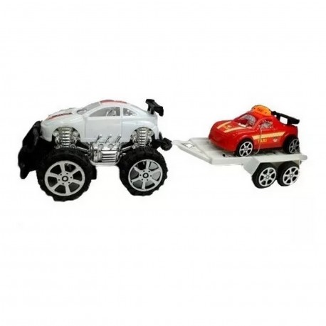 Ba-01728 Camioneta Con Trailer Y Auto En Caja