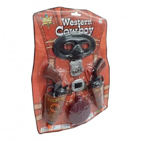 Ba-01971 Doble Cartuchera Con Revolver Blister 8 Piezas