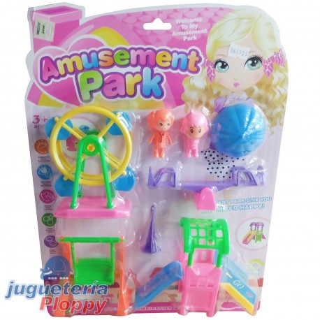 Ab-01717 Parque De Diversiones Con 2 Muñecos Blister