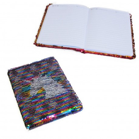 66070 Agenda Lentejuelas Unicornio 160 Hojas