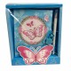 54810 66070 Diario Con Llave Lapiz Mariposa 15X11 Cm 50 Hojas