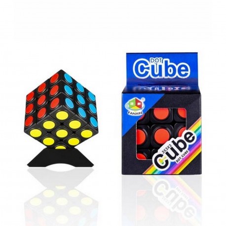 56040 20008 Cubo Magico Negro Con Circulos 3 Capas 6.5X6.5 Cm