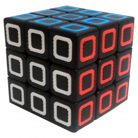 56050 20009 Cubo Magico Negro Con Cuadrados 3 Capas 6.5X6.5 Cm