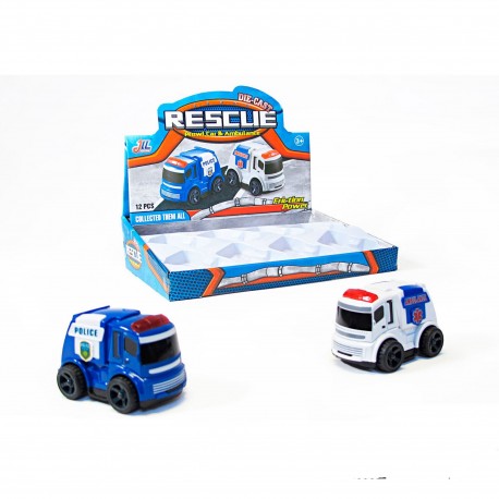 44890 6699J-12 Camion Policia Friccion De Metal X 12 Precio X Unidad
