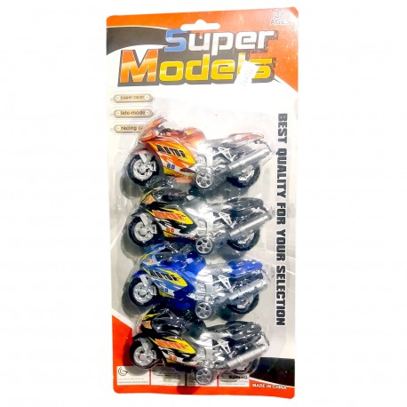 Ab-10253 Moto Pull Back X 4 Pcs Blister 15*31*4 Cm