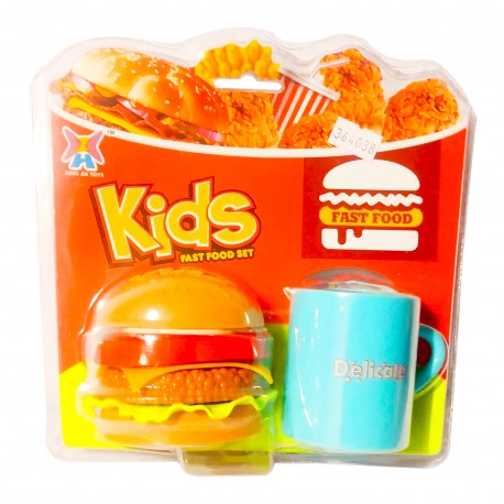 Ab-10795 Hamburguesa Y Taza Cafe X 9 Piezas 19*19.5*8 Cm