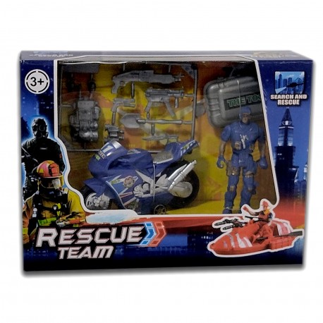 Set De Emergencia Policia Muñeco + Vehiculo Con Accesorios Hwa1192571