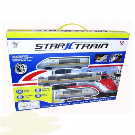 Pista Tren Bala 21 Piezas A Pilas Con Sonido Y Luz 1244370 Caja Visor