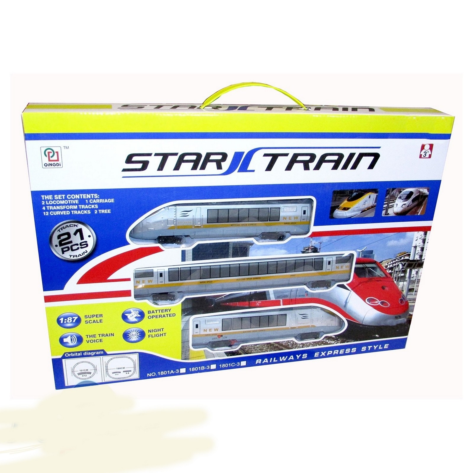 Pista Tren Bala 21 Piezas A Pilas Con Sonido Y Luz 1244370 Caja Visor