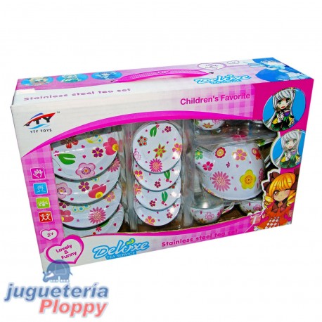 Set De Te De Metal Con Pava Caja Hwa841674