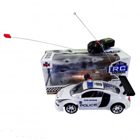 Auto Policia Radio Control 2 Funciones Con Luces Caja Visora 1194045