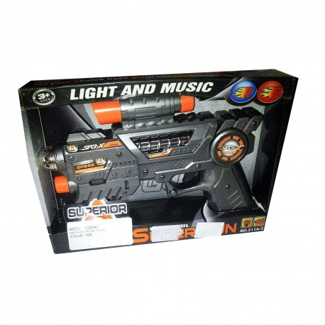 Pistola Espacial A Pila 775221 Con Luz Y Movimiento 20 Cm Sp3X En Caja Visor