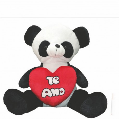 3845 Panda Sentado Con Corazon 60 Cm