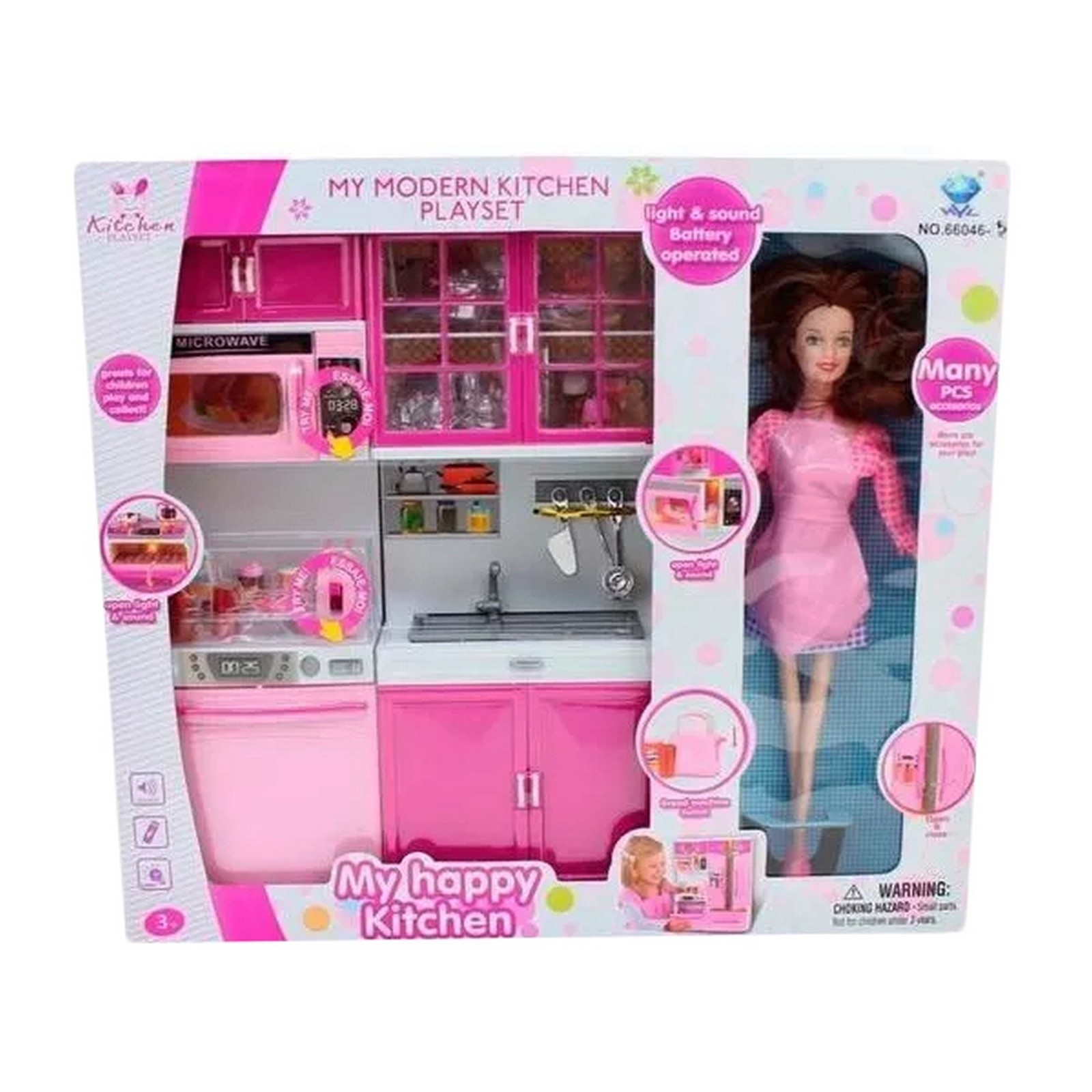 5215 Muebles De Cocina Para Munecas A Pila Sonidos Reales Incluye Muneca Tipo Barbie